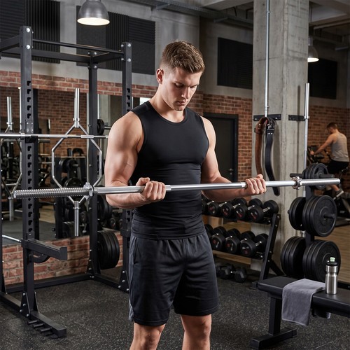 Standard barbell bar with - bar,