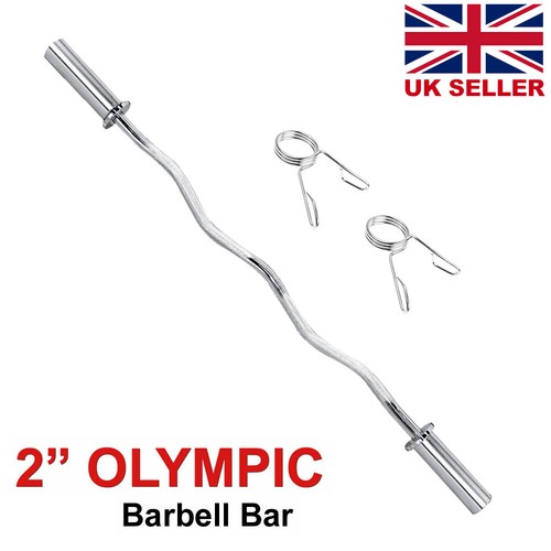 4ft olympic barbell ez curl - olympic, 2"