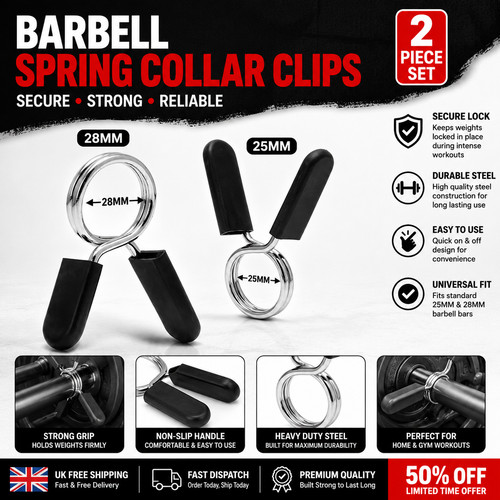 Barbell spring collar clips - barbell,